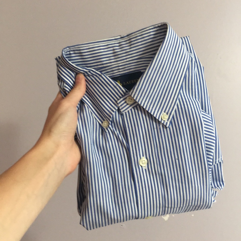 Men's Long Sleeve Ralph Lauren Dress Shirt Size M
